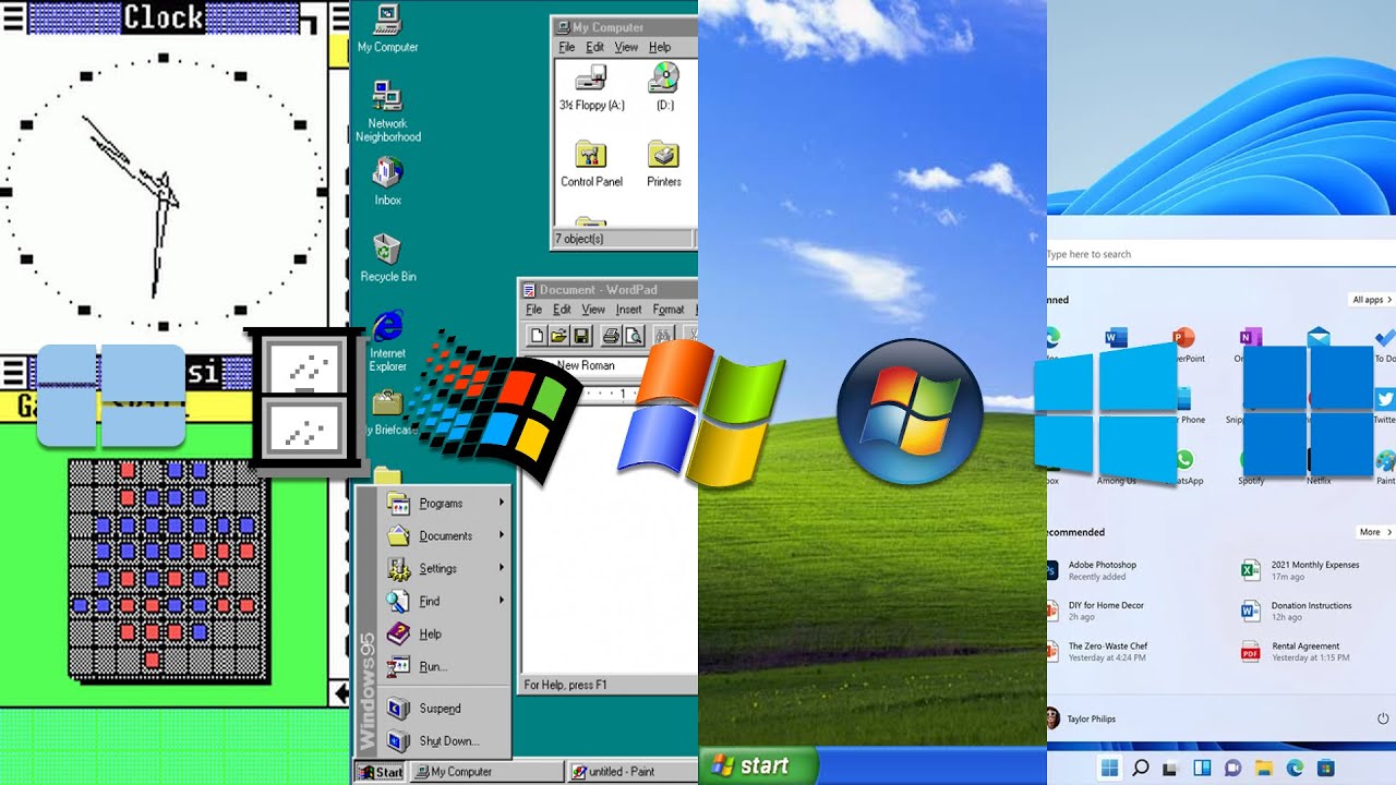 Evolution Of Microsoft Windows Old Version Youtube - Riset