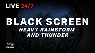 🔴 Powerful Rain and Thunder Sounds for Sleeping | Black Screen Rainstorm - Sleep Sounds