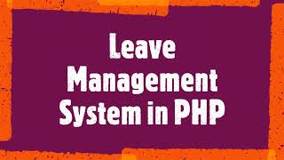 Leave Management System in PHP + MYSQL || PHP Project || @decodeit.