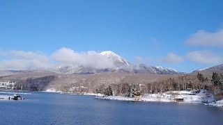 2024.2月撮影 ※投稿より昨年の映像 🚙 結氷していない冬の白樺湖(しらかばこ) と蓼科山(たてしなやま)  / 信州 長野県　立科町 (たてしなまち) 茅野市（ちのし）