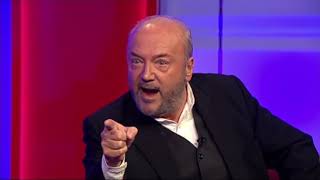 GEORGE GALLOWAY menunjuk hidung pelaku kejahatan perang \