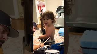 A cute baby singing \