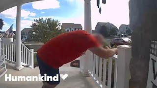 Doorbell cam shows man saved from heart attack | Humankind #goodnews