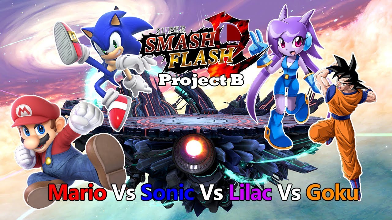 SSF2 Project B Patch 9: Mario Vs Sonic Vs Lilac Vs Goku - YouTube