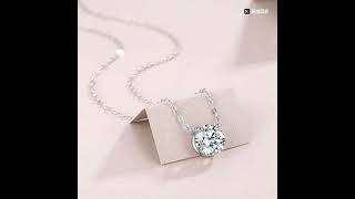 S925 pure silver D color 2 carat moissanite necklace 18 inches #S925 #Moissanitenecklace