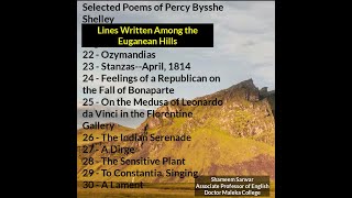 Selected Poems of Percy Bysshe Shelley  Lines Written Among the Euganean Hills, Ozymandias, Stanzas