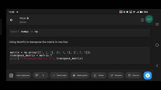 Python | Transpose a Matrix in One Line