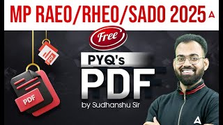 MP RAEO/RHEO/SADO 2025 | Free PYQs PDF \u0026 Expert Guidance by Sudhanshu Sir