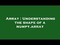Array : Understanding the shape of a numpy.array