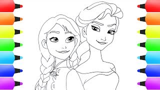 How to Draw ELSA AND ANNA from FROZEN for Kids! Easy Disney Drawings & Art