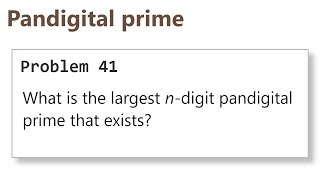 Project Euler: Problem 41 (C/C++)
