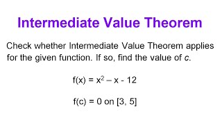 Solving Problem on Intermediate Value Theorem