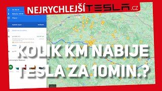 Kolik km nabije Tesla za 10 min.? | Kolik min. nabíjení je potřeba pro přejetí celé ČR? |4K