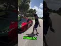 speed jumps over his speeding ronaldo themed car twice on live stream 😳🏎️