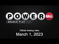 Powerball Double Play drawing for March 1, 2023