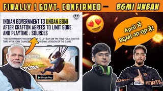 FINALLY BGMI UNBAN IN INDIA 🇮🇳😍 - OFFICIALLY CONFIRMED | GOVERNMENT UNBAN BGMI🤩 | BGMI UNBAN NEWS