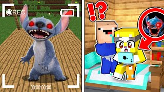 2 Noobs GRABAN y CAPTURAN a STITCH ATERRADOR con una CAMARA OCULTA en Minecraft | 2 Noobs vs Stitch
