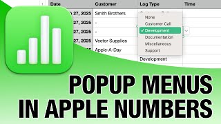 Apple Numbers Drop Down Lists