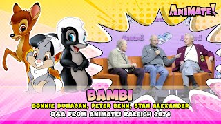 Bambi Cast Q\u0026A | Animate! Raleigh 2024 | Donnie Dunagan, Peter Behn, Stan Alexander