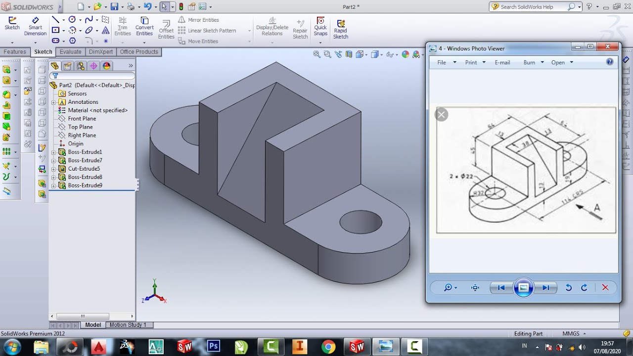 Latihan Dasar Solidworks 3dimensi Pemula # 14 - YouTube