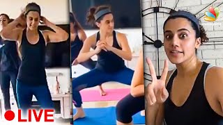Actress Taapsee Pannu Workout | Badla, Thappad, Pink, Belly Fat, Weight Loss, Lockdown | Tamil News