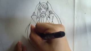 Speed draw Miku 速畫初音 代針筆