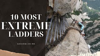 10 MOST EXTREME 🔴 LADDERS 💥 CAUGHT ON CAMERA!  Sky Ladder, sky walk, ladder climbing