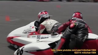 レーシングサイドカー迫力のデモ走行!!Rising Sun Racing Team - 2014オートジャンボリー・埼玉自動車大学校