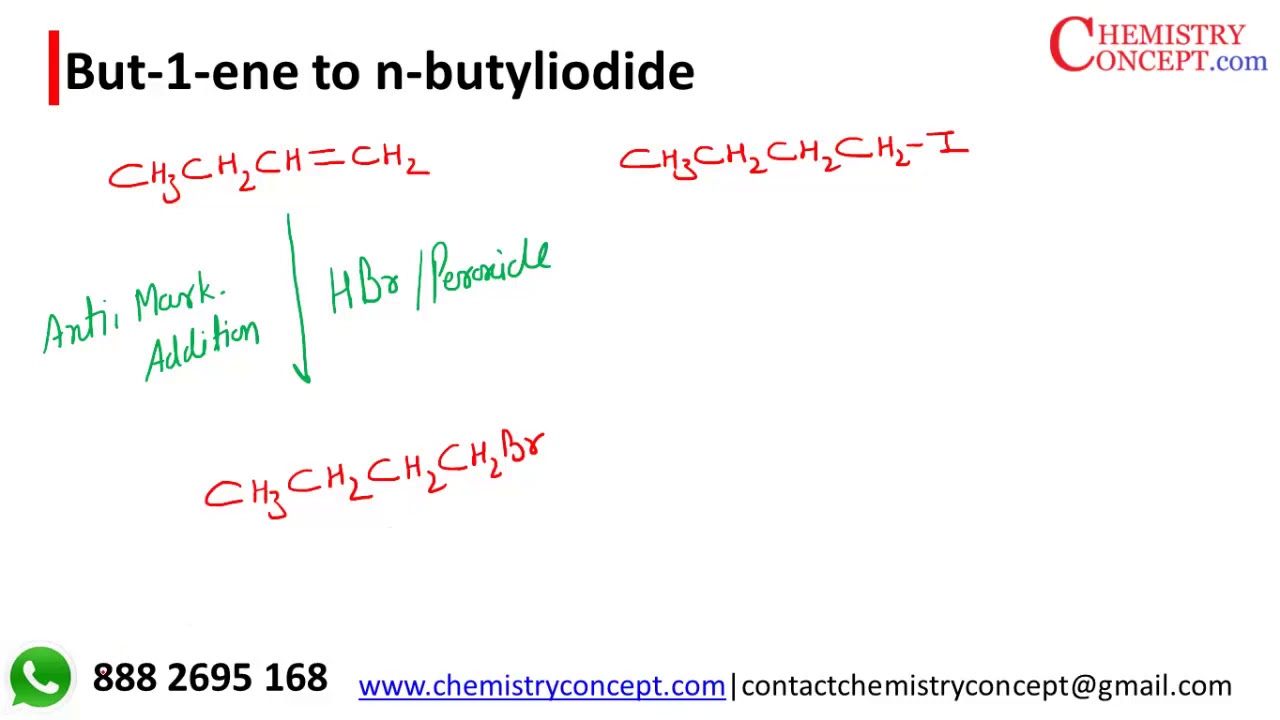 But-1-ene To N-butylbromide | Organic Chemistry Conversions - YouTube