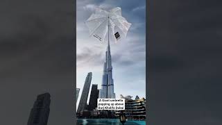 A giant umbrella popping up above Burj Khalifa Dubai #shorts #shortvideo #viral #viralvideo