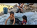 uncle karim builds a mountain pool bathing the kids and receiving heartbreaking news