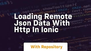 Loading remote json data with http in ionic