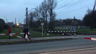 M62 with track laying train at St.Sarkandaugava, Riga, Latvia