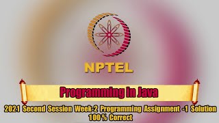 Swayam | Programming In Java Week -2 Programming Assignment-1 Solution | NPTEL