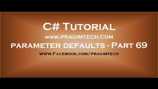 Part 70 Making method parameters optional by using OptionalAttribute