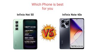 infinix Hot 50 vs infinix Note 40x full details Comparison #infinix #phone