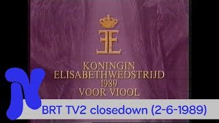 BRT TV2 closedown (2-6-1989)