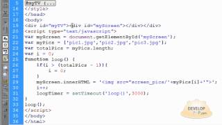Javascript TV Screen Slideshow Timed Image Rotation Script HTML CSS Tutorial