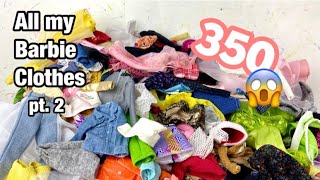 All My Barbie Doll Clothes! 350 Clothes!😱 #2 (Collab w/ Yoummy dolls show)