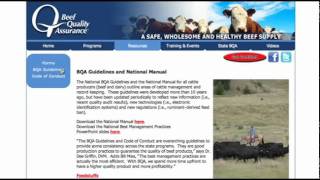 Beef Quality Assurance: Visit www.bqa.org for Online Certification