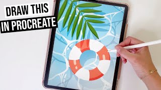 Procreate Drawing for Beginners | How to Draw Water Reflection Easy Step by Step Tutorial