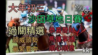 大年初三賽馬貼士2022年2月3日沙田草地日賽(過關精選)