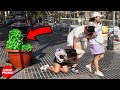 BUSHMAN PRANK: SCARING PEOPLE IN LA RAMBLA STREET, BARCELONA