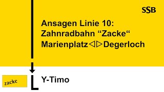 SSB Stuttgart: Ansagen Linie 10 Zahnradbahn (\