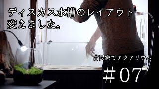 90cmディスカス水槽のレイアウト変更・・・思ってたのと違う仕上がりw