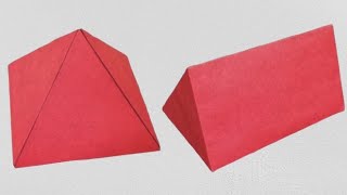 3D shapes model for school project/3D geometrical shapes/how to make triangular prism/paper craft