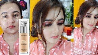 Indian Festive Makeup / Loreal Paris True Match Foundation Review, Demo \u0026 Wear Test /SWATI BHAMBRA