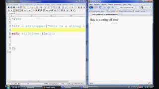 PHP Tutorial - String manipulation (strtoupper / strolower / ucwords / ucfirst)