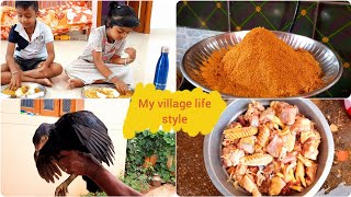 First day vlog in my village#1/அத்தை மாமா செய்த வெடக்கோழி ரசம்/Taste சும்மா நாக்கிலேயே நிக்கும் 😋