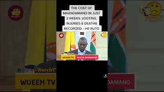 Property Looting, Police & Civilians Injured and Loss of Life= Cost of Maandamano - HE. Ruto Today